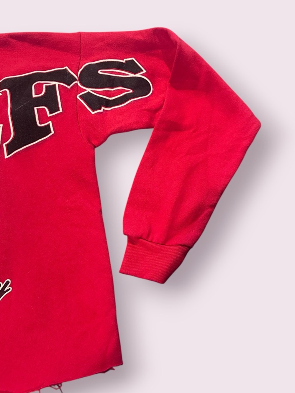 Vintage 90's Kansas City Chiefs Sweatshirt Cutoff With Large Logo Size L/XL - Picture 7 of 14